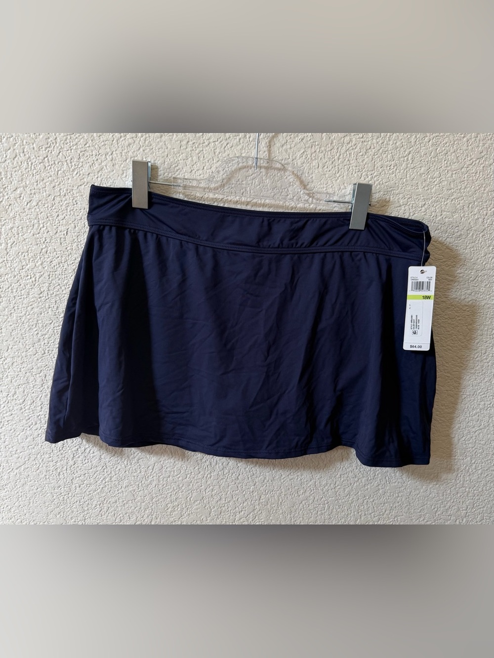 Anne Cole Women's Size 18W Plus Swim Skirt Built in Bikini Navy MSRP $64